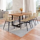 Conjunto Mesa De Jantar Rústica De Madeira Maciça Com 8 Cadei