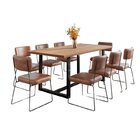 Conjunto Mesa De Jantar Rústica De Madeira Maciça Com 8 Cadei