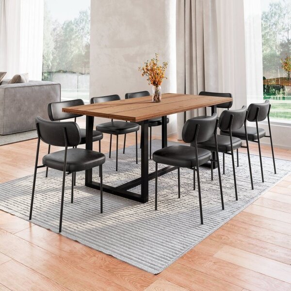 Conjunto Mesa De Jantar Rústica De Madeira Maciça Com Cadeira