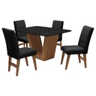 Conjunto Mesa De Jantar Safira Com 04 Cadeiras Agata 135cm Ce