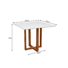 Conjunto Mesa De Jantar Sofia Off White 100cm Mel 4 Cadeiras