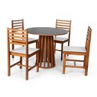 Conjunto Mesa De Jantar Talia 90cm E 4 Cadeiras Luna Assento