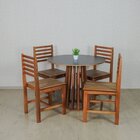 Conjunto Mesa De Jantar Talia 90cm E 4 Cadeiras Luna Assento