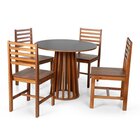 Conjunto Mesa De Jantar Talia 90cm E 4 Cadeiras Luna Assento