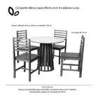 Conjunto Mesa De Jantar Talia 90cm E 4 Cadeiras Luna Estofada