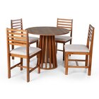 Conjunto Mesa De Jantar Talia 90cm E 4 Cadeiras Luna Estofada