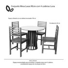 Conjunto Mesa De Jantar Talia 90cm E 4 Cadeiras Luna Estofada
