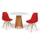 Conjunto Mesa De Jantar Talia Amadeirada Branca 100cm Com 2 C