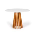 Conjunto Mesa De Jantar Talia Amadeirada Branca 100cm Com 4 C