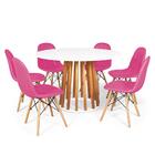Conjunto Mesa De Jantar Talia Amadeirada Branca 120cm Com 6 C