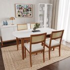 Conjunto Mesa De Jantar Tampo Mdf 1,60m E 4 Cadeiras Tiê Cabe