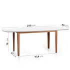 Conjunto Mesa De Jantar Tampo Vidro E Mdf 2,0m E 6 Cadeiras T