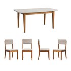 Conjunto Mesa De Jantar Tangará 160cm E 4 Cadeiras Estofadas