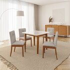Conjunto Mesa De Jantar Tangará 95cm E 4 Cadeiras Estofadas T