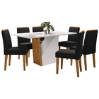 Conjunto Mesa De Jantar Veneza 1 60m Tampo De Madeira Com Vid