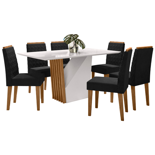 Conjunto Mesa De Jantar Veneza 1 60m Tampo De Madeira Com Vid