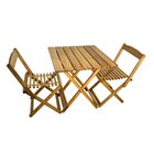 Conjunto Mesa De Madeira Com 2 Cadeiras Dobráveis - Vereda Ma