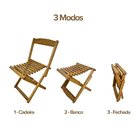 Conjunto Mesa De Madeira Com 2 Cadeiras Dobráveis - Vereda Ma