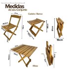 Conjunto Mesa De Madeira Com 2 Cadeiras Dobráveis - Vereda Ma
