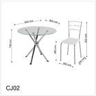 Conjunto Mesa De Vidro Redondo Com 4 Cadeiras Vinil - Cromado