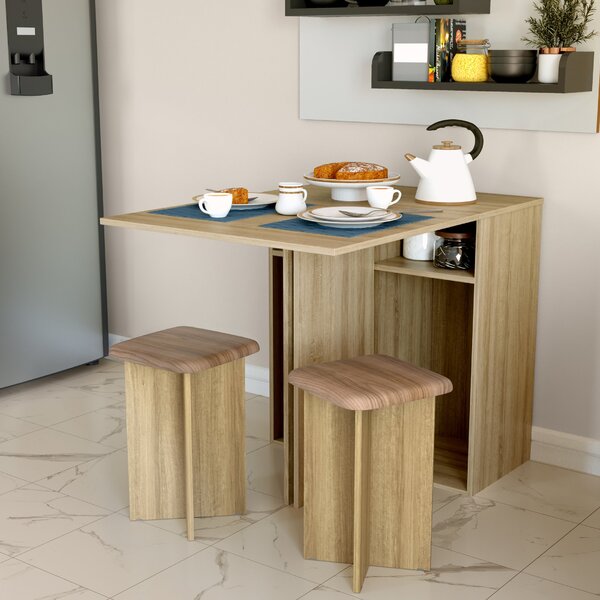 Conjunto Mesa Dobrável 2 Banquetas Ba500 Djd Mel