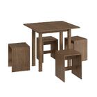 Conjunto Mesa Dobrável 4 Banquetas Baixas Ameixa Negra