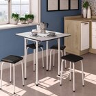 Conjunto Mesa Dobrável 4 Lugares Bona Vita Móveis Branco/preto