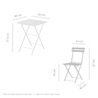 Conjunto Mesa Dobrável 60x60 Cm Com 4 Cadeiras Ferro E Madeir