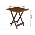 Conjunto Mesa Dobrável 70x70 Cm Com 4 Cadeiras Imbuia