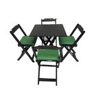 Conjunto Mesa Dobrável 70x70 Cm Com 4 Cadeiras Preto