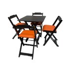 Conjunto Mesa Dobrável 70x70 Cm Com 4 Cadeiras Preto