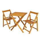 Conjunto para Jardim Mesa Dobrável com 2 Cadeiras 72x60x60cm Eucalipto Caramelo Solarium Naterial