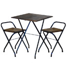 Conjunto Mesa Dobrável Com 2 Cadeiras Rústico Imbuia