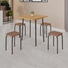 Conjunto Mesa Dobrável Com 4 Banquetas Bali Marrom / Mart. Pr
