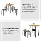 Conjunto Mesa Dobrável Com 4 Banquetas Bali Preto Floral / Ma