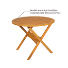 Conjunto para Jardim Mesa Dobrável com 4 Cadeiras 72x90x90cm Eucalipto Caramelo Solarium Naterial