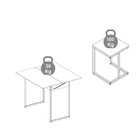 Conjunto Mesa Dobrável E 2 Banquetas Branco