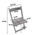 Conjunto Mesa Dobrável Madeira 75x70 Com 4 Cadeiras Conhaque