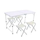 Conjunto Mesa Dobrável Portátil Que Vira Maleta Para Camping