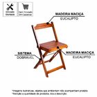 Conjunto Mesa Dobrável Quadrada 70x70 Com 4 Cadeiras De Madei