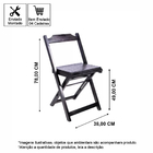 Conjunto Mesa Dobrável Quadrada 70x70 Com 4 Cadeiras De Madei