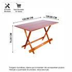 Conjunto Mesa Dobrável Retangular 120x70 Com 4 Cadeiras De Ma