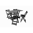Conjunto Mesa Dobrável Retangular 120x70 Com 4 Cadeiras Em Ma