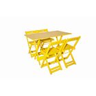 Conjunto Mesa Dobrável Retangular 120x70 Com 4 Cadeiras Em Ma