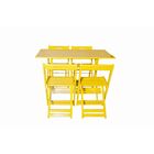 Conjunto Mesa Dobrável Retangular 120x70 Com 4 Cadeiras Em Ma