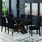 Conjunto Mesa Dubai 1,80m Mdf Com 6 Cadeiras Castanho/preto