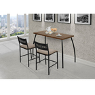 Conjunto Mesa E 02 Banquetas Flora Chocolate/preto/nogal Terr