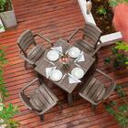 Conjunto Mesa E 04 Cadeiras Plasticas Com Braços Baru Rimax