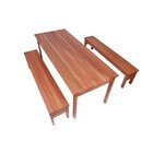 Conjunto Mesa E 2 Bancos Em Madeira Maciça Ultron Cedro Rosa
