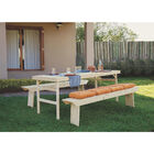 Conjunto Mesa E 2 Bancos Em Madeira Naturalle Natural Tramont